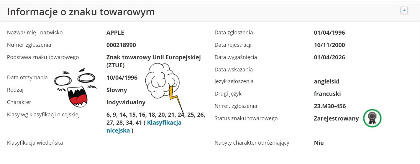 Unijna ochrona na słowny znak towarowy Apple