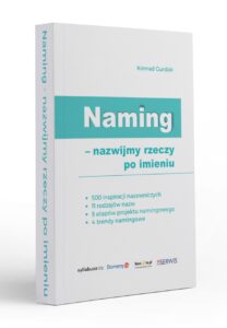 Książka o namingu. 100 stron tekstu o nazwach spisane przez specjalistę od namingu.