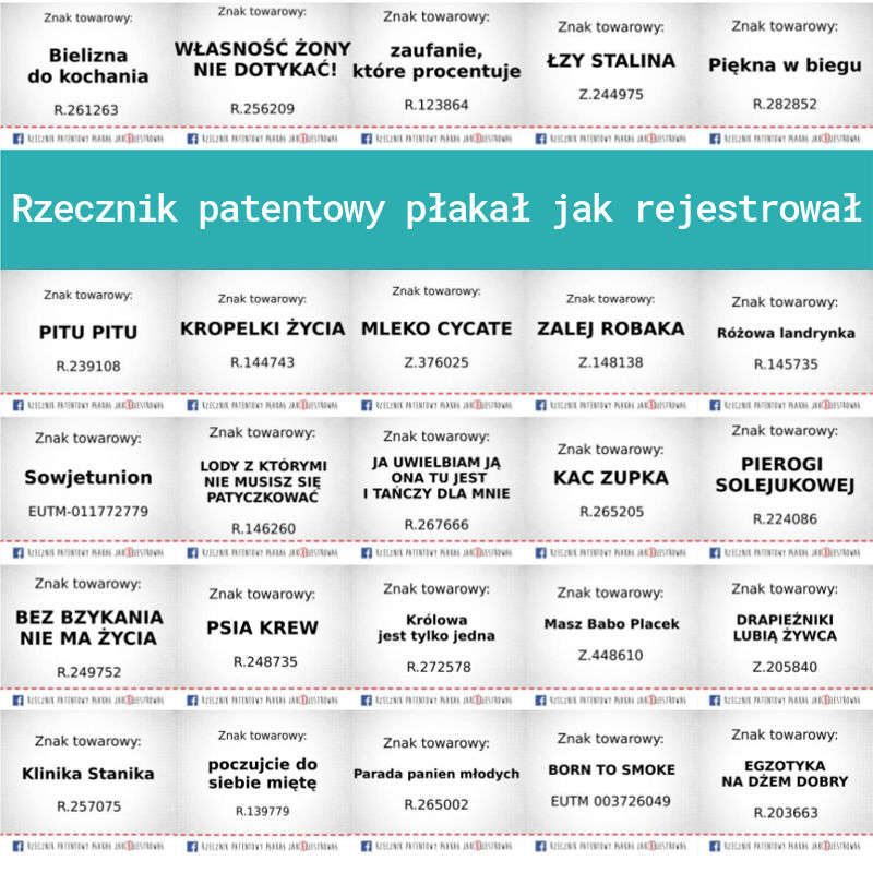 Rzecznik patentowy płakał jak rejestrował znaki towarowe, znaki słowne, znaki słowno-graficzne